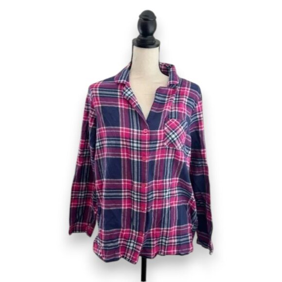 Sonoma Other - Sonoma Women's Plaid Pajama Top - Pink and Blue